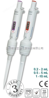 Socorex-可调量程单道移液器（1 - 10 mL）