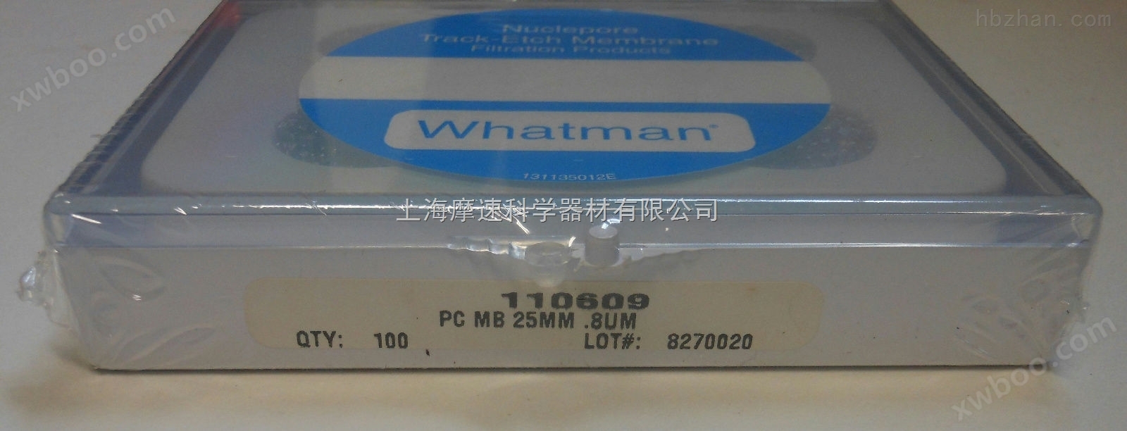 whatman聚碳酸脂膜110609 25mm 0.8u    110609    100片/盒