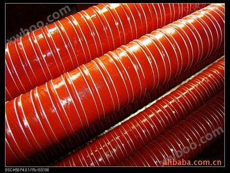 桔红色耐高温矽胶通风管