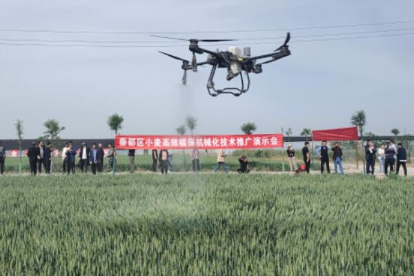 咸阳秦都召开2024年小麦高效植保机械化技术推广演示会